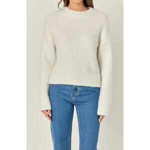 English Factory Cozy Roundneck Sweater – Size Small – Winter White